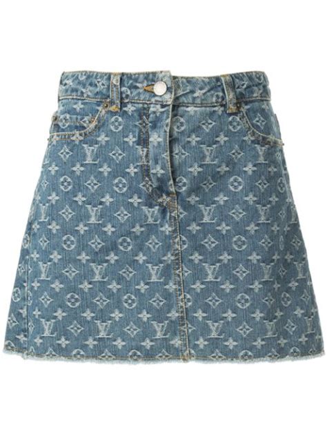 lv skirt white|louis vuitton denim skirt.